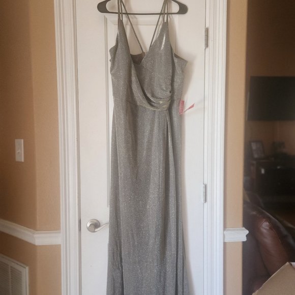 Gold Taupe Bling Formal Dress - Picture 1 of 3